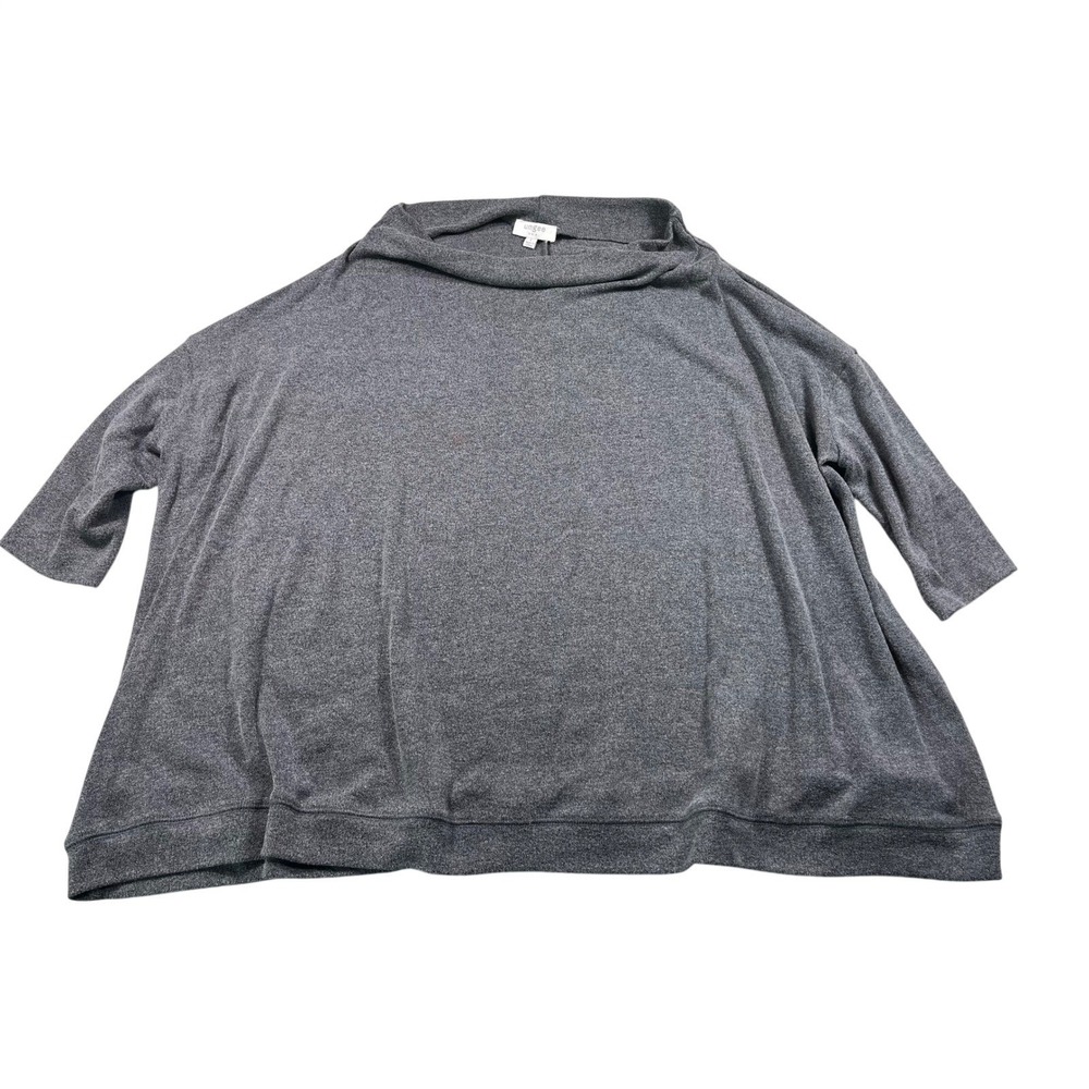 Umgee Womens Large Gray Cowl Neck Tunic Top Long Sleeve Oversized Soft Knit